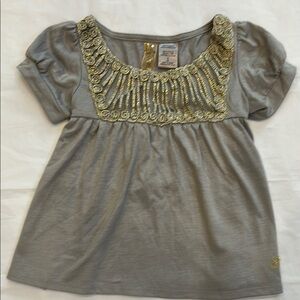 NWT.. Guess Kids Metallic Embellished Gray Blouse